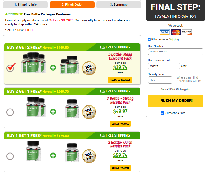 Radiant CBD Gummies price