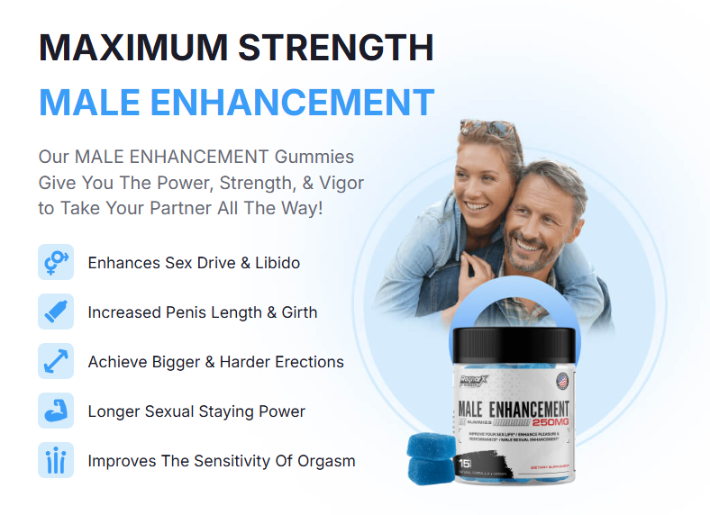 “Man holding VigorboostX gummy for improved testosterone and stamina”