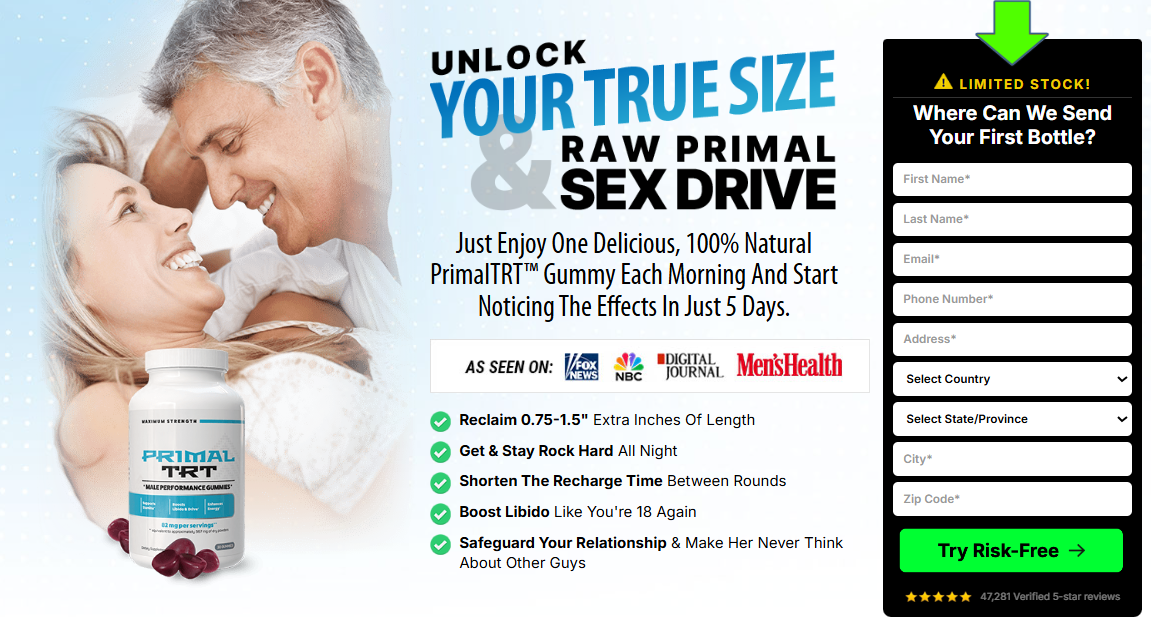 Primo Boost XL Gummies For Men - PrimoBoost Male Enhancement Booster - 60 Count, USA Made