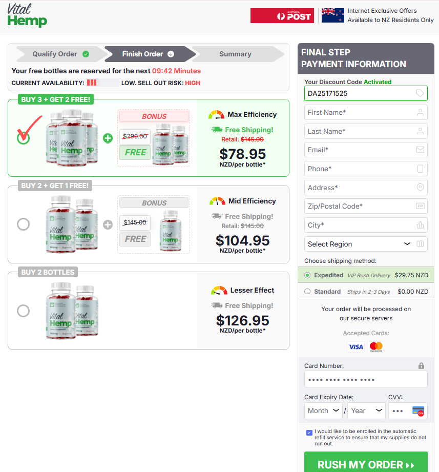 Vital Hemp Gummies New Zealand Discounted price